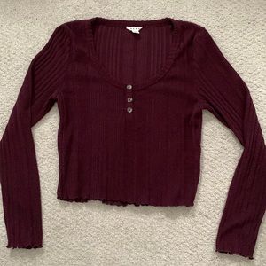aeropostale maroon long sleeve top